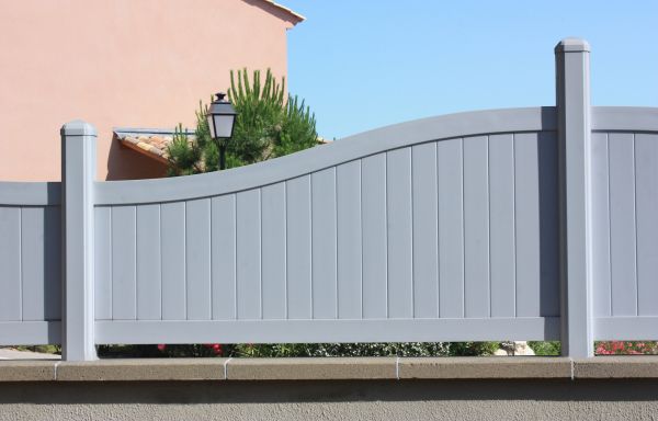 Gray Vinyl Fence Installation